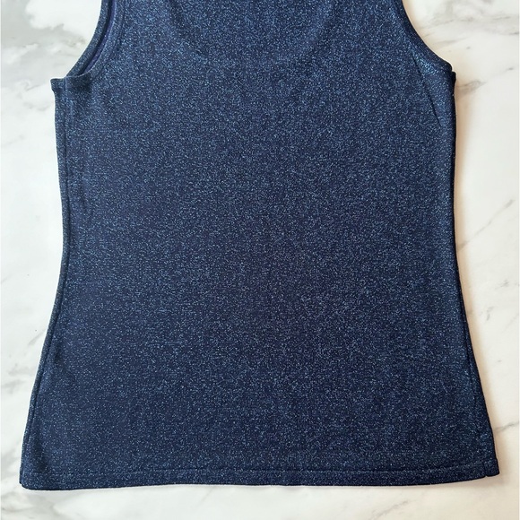 Belldini size M navy glittery knit tank top - Picture 12 of 14